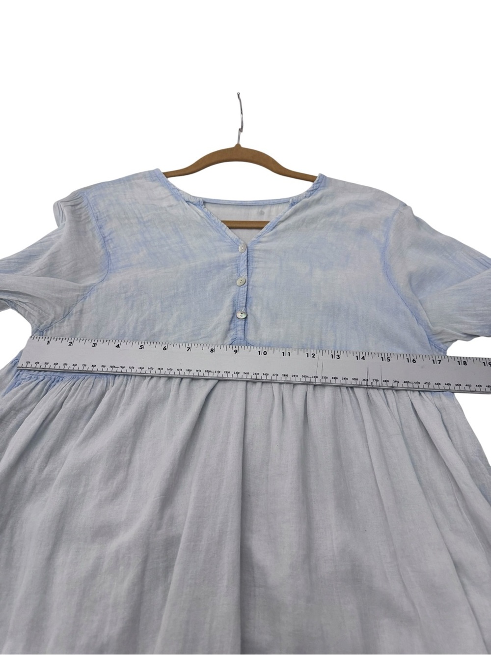 Made in Italy Cotton Ombre Tunic Dress Blue Size S M - Picture 7 of 7